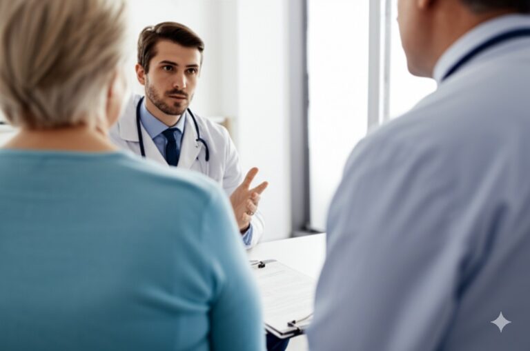 Audiologist discussing hearing health and tinnitus management options with a senior patient